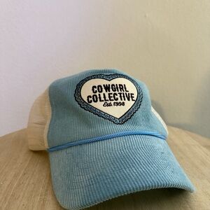 Anthropologie Blue and Cream Cowgirl Collective Hat